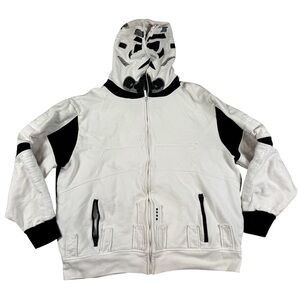Vintage Marc Ecko Cut & Sew Star Wars Stormtrooper Hoodie Full Zip Mask Mens 2XL